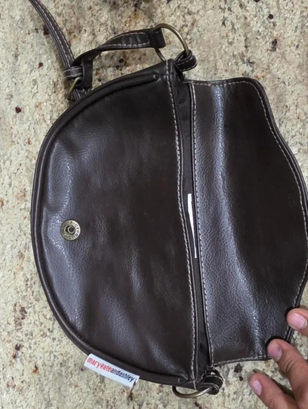 Mary-kate And Ashley  Dark Brown Crescent Shoulder Bag with Buckle Detail